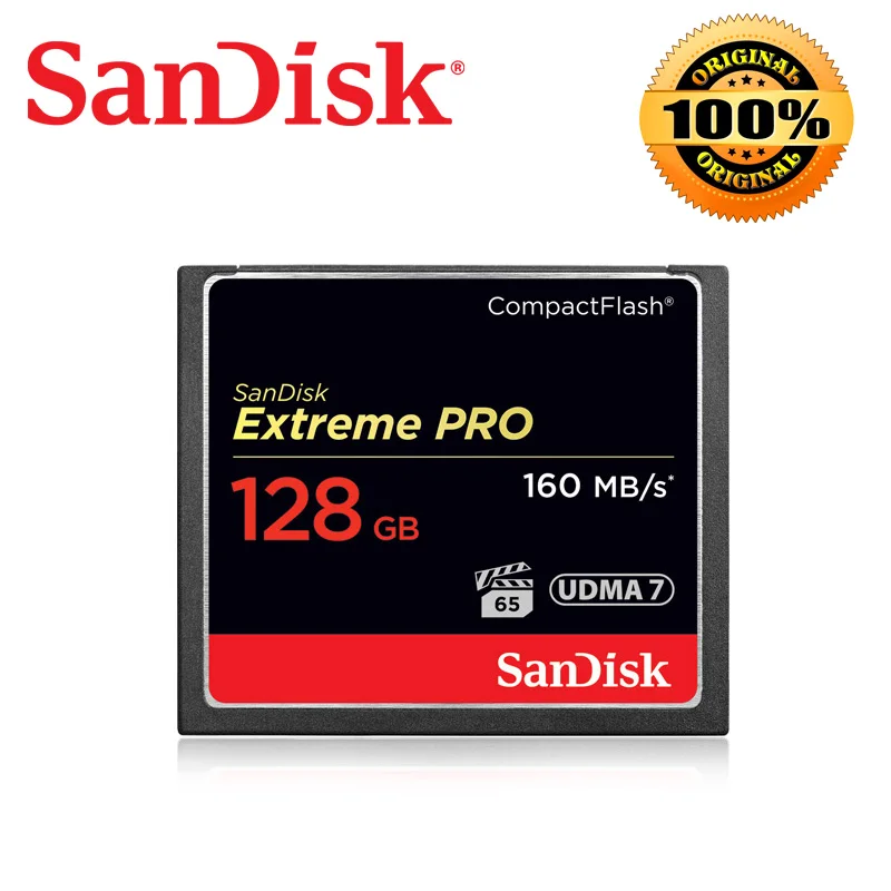 Лучший SanDisk Extreme Pro CF карта 64 ГБ 32 ГБ 16 ГБ 128 Гб Compactflash карта памяти до 160 МБ с. с. Скорость чтения для богатых 4 к и Full HD видео