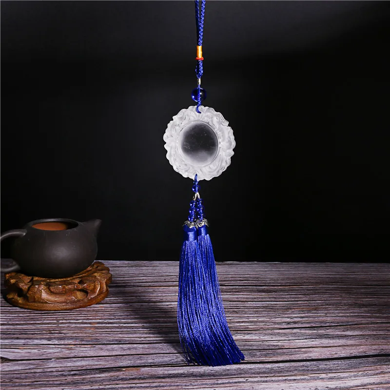 

Car Rearview Mirror Crystal Transfer Beads Pendant Crystal DIY Custom Car Hanging Ornament Family Memory Baby Photo Home Decor