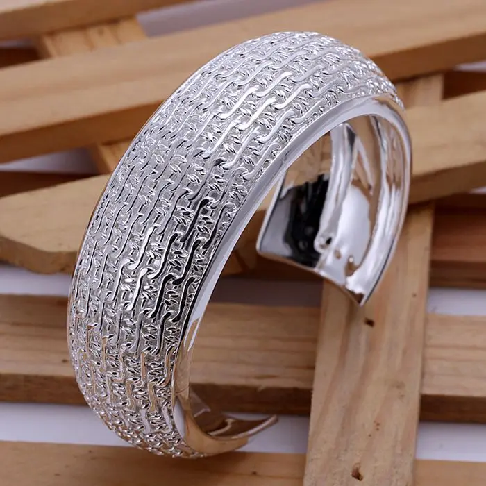

925 jewelry silver plated jewelry bangle fine fashion opening bracelet bangle top quality wholesale and retail SMTB025