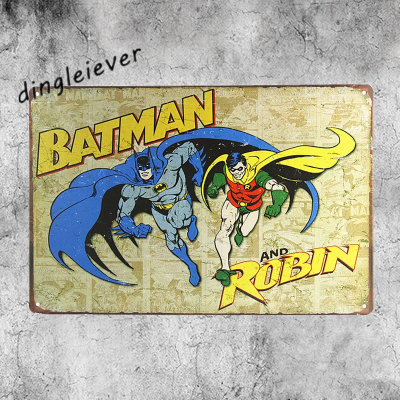 Buy Batman and Robin TIN SIGN Vintage metal wall decor