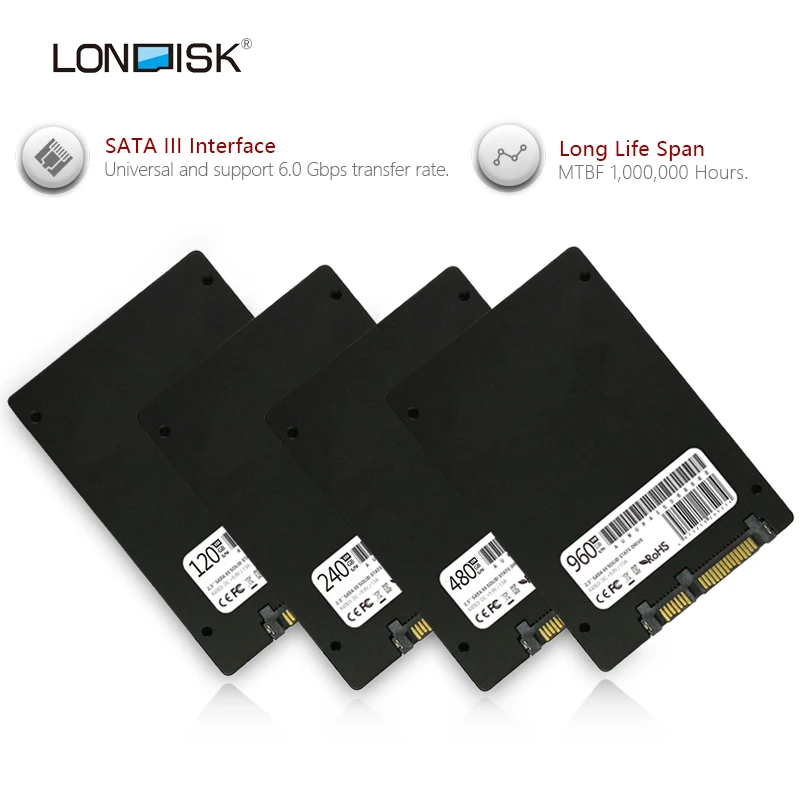 LONDISK SSD 120 ГБ 240 480 960 SATA3.0 жесткий диск ssd Внутренний твердотельный жесткий диск SSD 2,5 для ПК(10 шт./упак