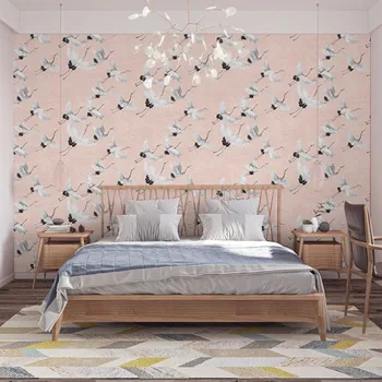 

Chinese Background Wallpaper Crane White Crane New Chinese Style Living Room Bedroom Study Restaurant wall papers home decor