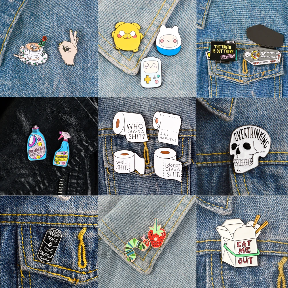 

1 PC Metal Brooch Collar Pins Alloy Brooches Jeans Shirt Handbag Badges on Backpack Anime Clothes Cartoon Pin