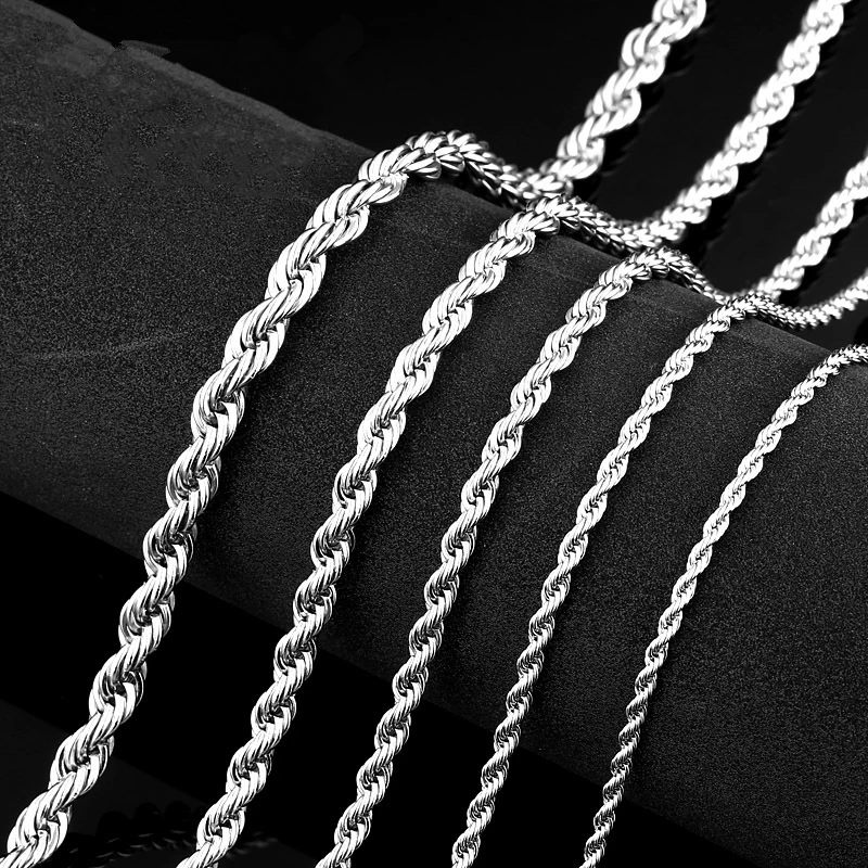 DoreenBeads 316L Stainless Steel Twisted Singapore Chain Men Fashion