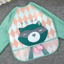 Милый мультфильм Животные водонепроницаемые детские нагрудники Красочные Дети нагрудник длинный рукав нагрудники Дети Фартук с длинным рукавом Кормление нагрудники