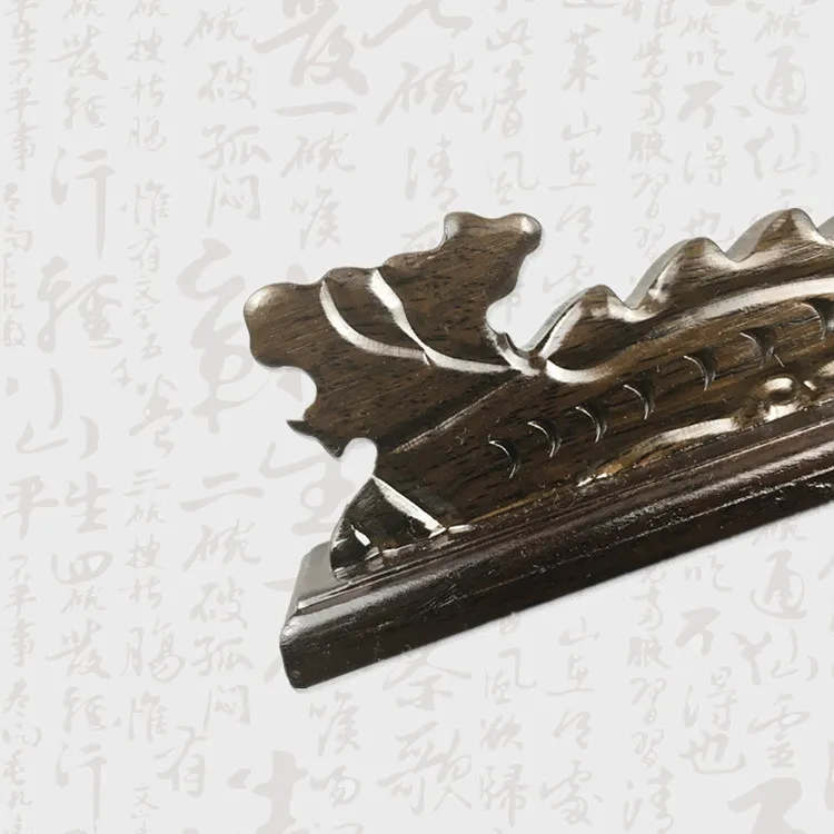  Dragon-shaped Penholder Durable Black Catalpa Practical Table Brush Holder Stationery Calligraphy T
