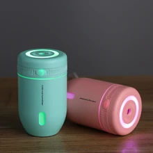 Mini Cute Cup Car Air Humidifier USB Portable Aroma Essential Oil Ultrasonic with LED Night Light 220ML for Bedroom Home Office
