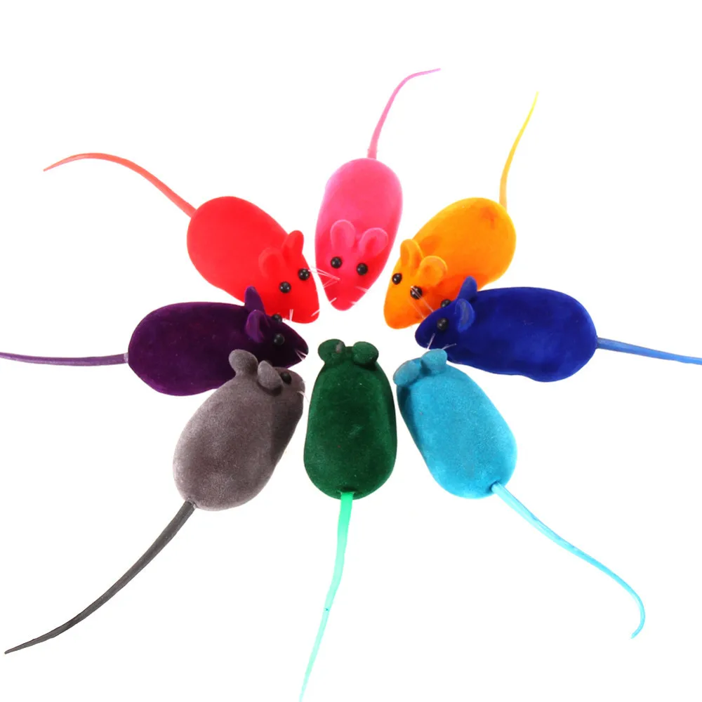 10pcs Fun Kitten Cat Playing Toys Mouse Realistic Sound Toy Cat Squeak