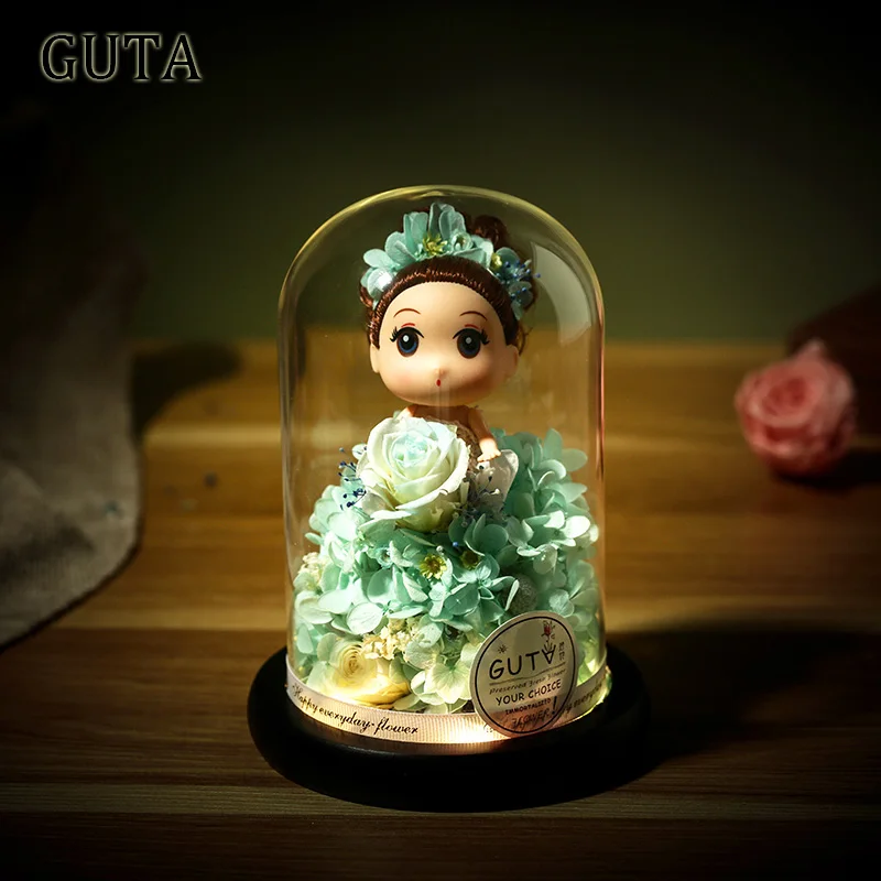 

Led Lights Ornaments Desk Decorations Red Rose For Girls Valentine's Day Dried Flowers Toys Gifts for Christmas Santa Claus Gift