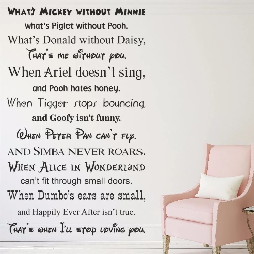 What s Mickey Without Minnie Vinyl Wall Sticker Quote Wall Decals Vinyl 