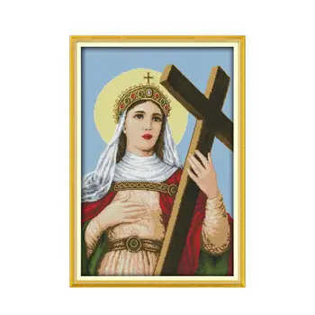 

Our Lady's Cross DIY Embroidery Figure Sewing Manual Christian Jesus Furniture Sewing Stitch Kit Decorations Paintings