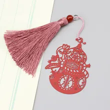 1 шт. Zhaobao gourd Классический китайский стиль дзен металлическая кисточка Закладка креативная культура окрашенная нержавеющая сталь подарок