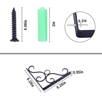 

8.3\" 2pcs Cast Iron Antique Style Garden Braces Rustic Shelf Bracket Black XHC88