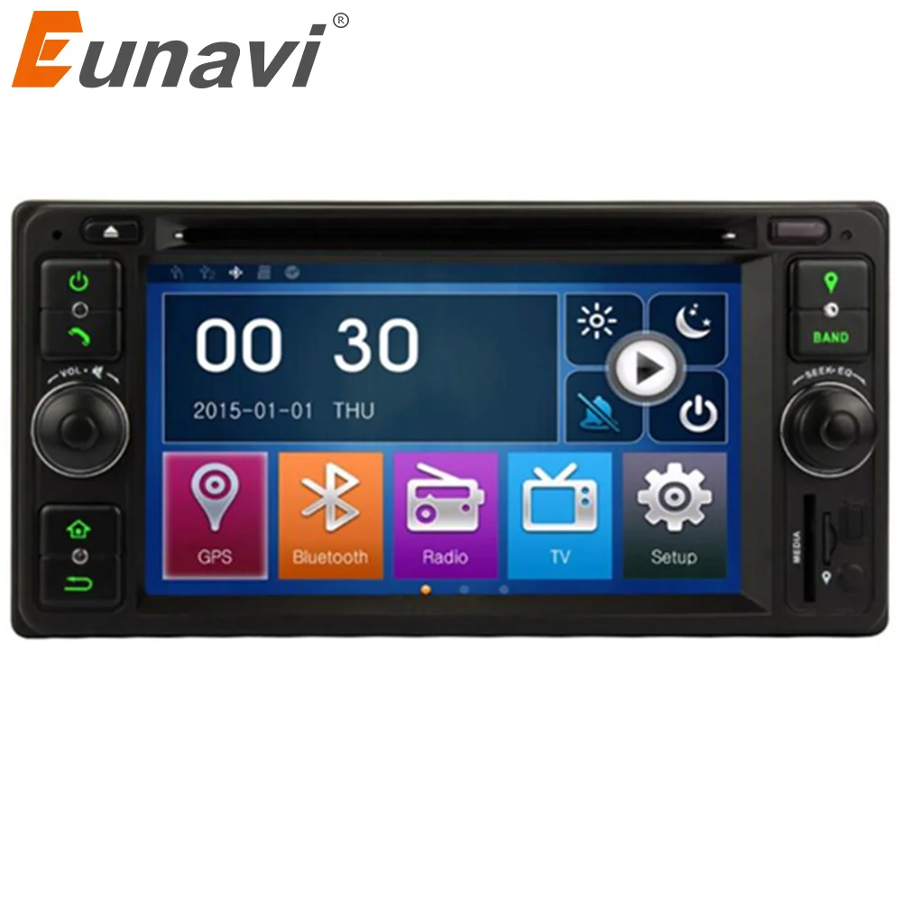 cheap Eunavi 2 din Car DVD Radio For Toyota Hilux Fortuner Innova old camry corolla old vios RAV4 Prado GPS Navigation Mirror link