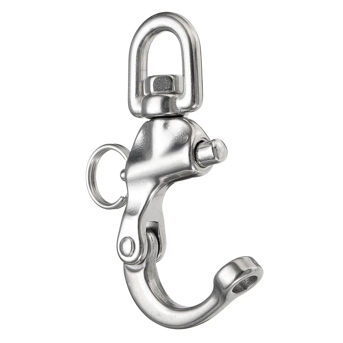 Mayitr 316 Stainless Steel Swivel Shackle Quick Release Boat Anchor Chain Eye Shackle Swivel Snap Hook for Marine Architectural