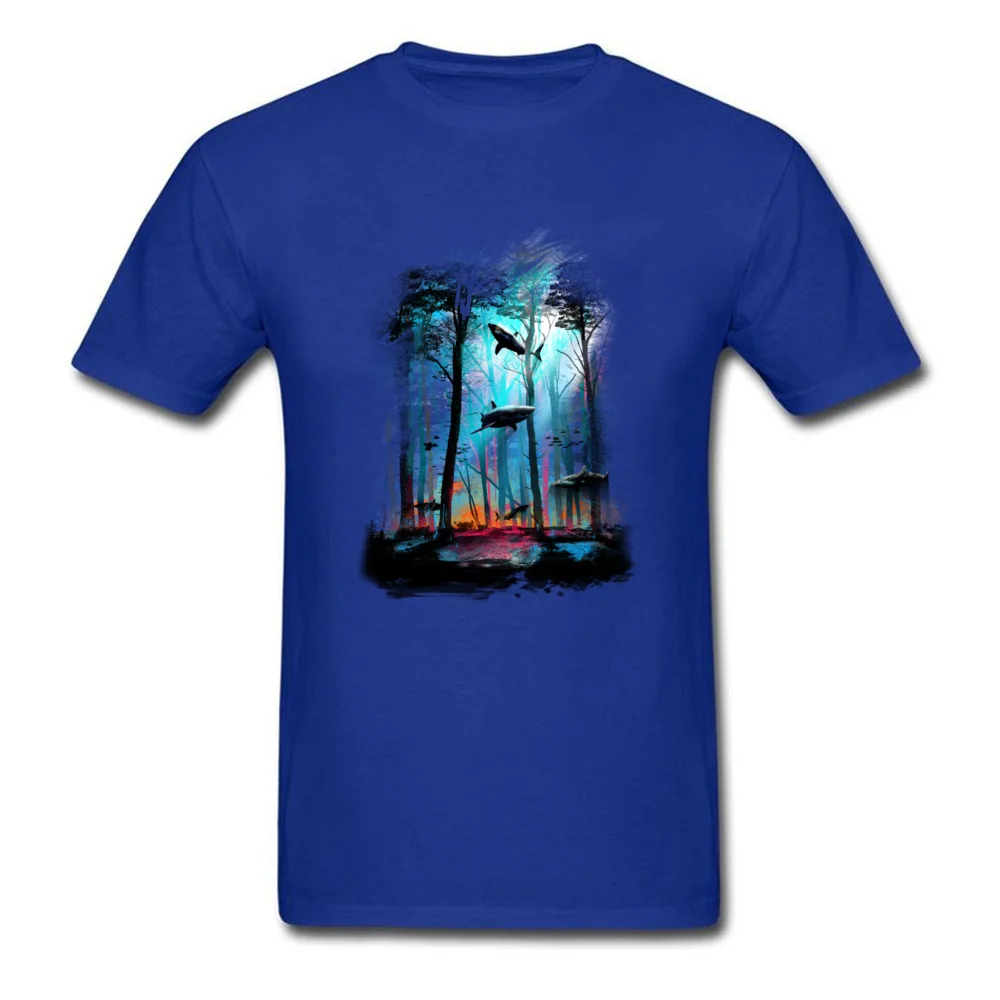 Shark Forest Men Brand Crazy Tops Tees Round Neck ostern Day All Cotton T-Shirt Geek Short Sleeve Tee-Shirts Drop Shipping Shark Forest blue