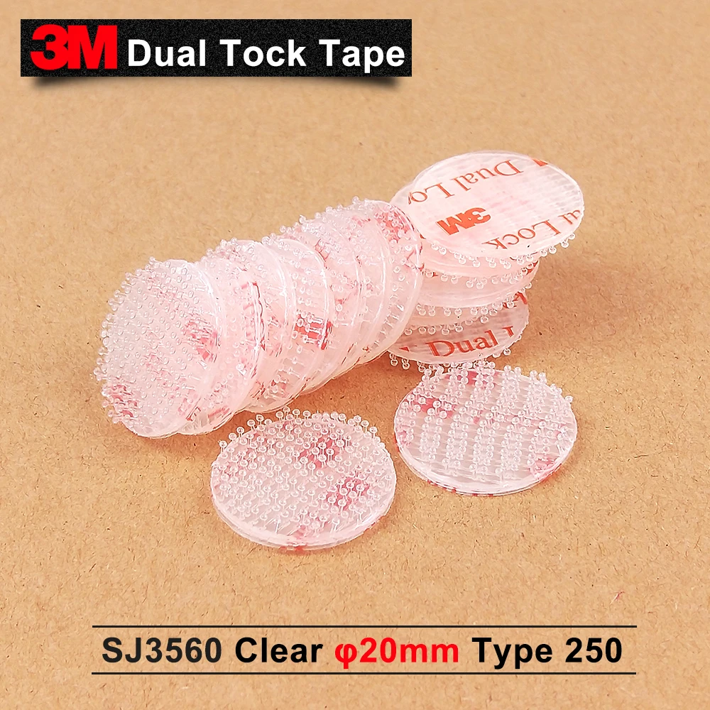 US $195.00 Hot 20mm Circle1500pcs SJ3560 3M Dual Lock Tape 3M Dual Lock Fastener Transparent Double Sided Tape 3m Tape
