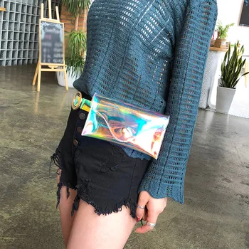

Fashion Beach Fanny Pack Women Messenger Cute Transparent Jelly Waterproof Crossbody Bag Chest Bag Handbag heuptas @8