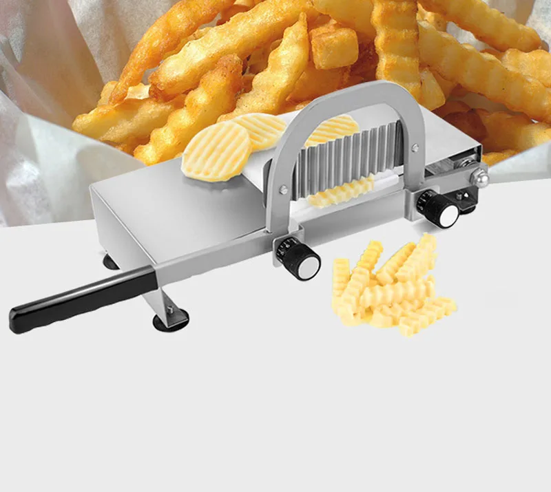  Manual Potato Chip Cutting Machine Stainless Steel Wave French Fries Cutter Wave Pattern Blade Pota