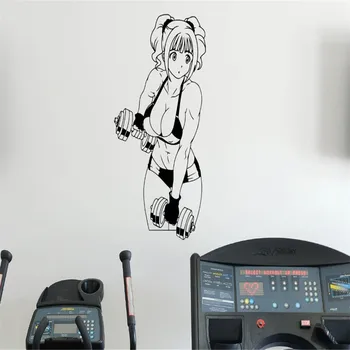 

Fitness Anime Wall Sticker Female Gym Sport Vinyl Sticker Home Wall Art Decor Ideas Interior Removable Design
