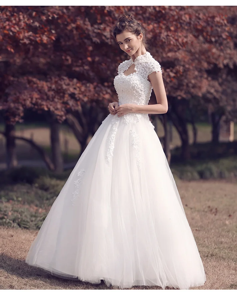 Красивые белые свадебные платья Emily со шнуровкой и бусинами 2020 вечерние Vestido De Novia