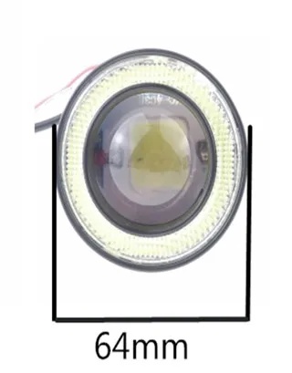 2 шт. 12V COB Ангельские глазки туман светильник s 64 мм 76 мм 89 мм Универсальные DRL светодиодные вождения светильник s дневные ходовые огни светильник белого и синего цвета желтый - Цвет: 64MM