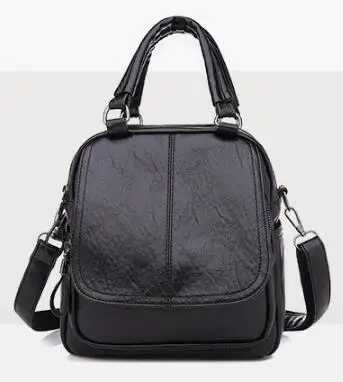 Chuwanglin, маленькие рюкзаки для женщин, кожаный рюкзак, модные школьные сумки для девочек-подростков, многофункциональные shouder W2720 - Цвет: Черный