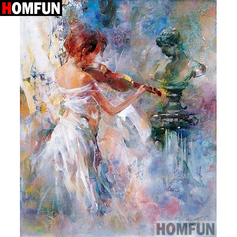 

HOMFUN 5D DIY Diamond Painting Full Square/Round Drill "Violin girl" Embroidery Cross Stitch gift Home Decor Gift A09392