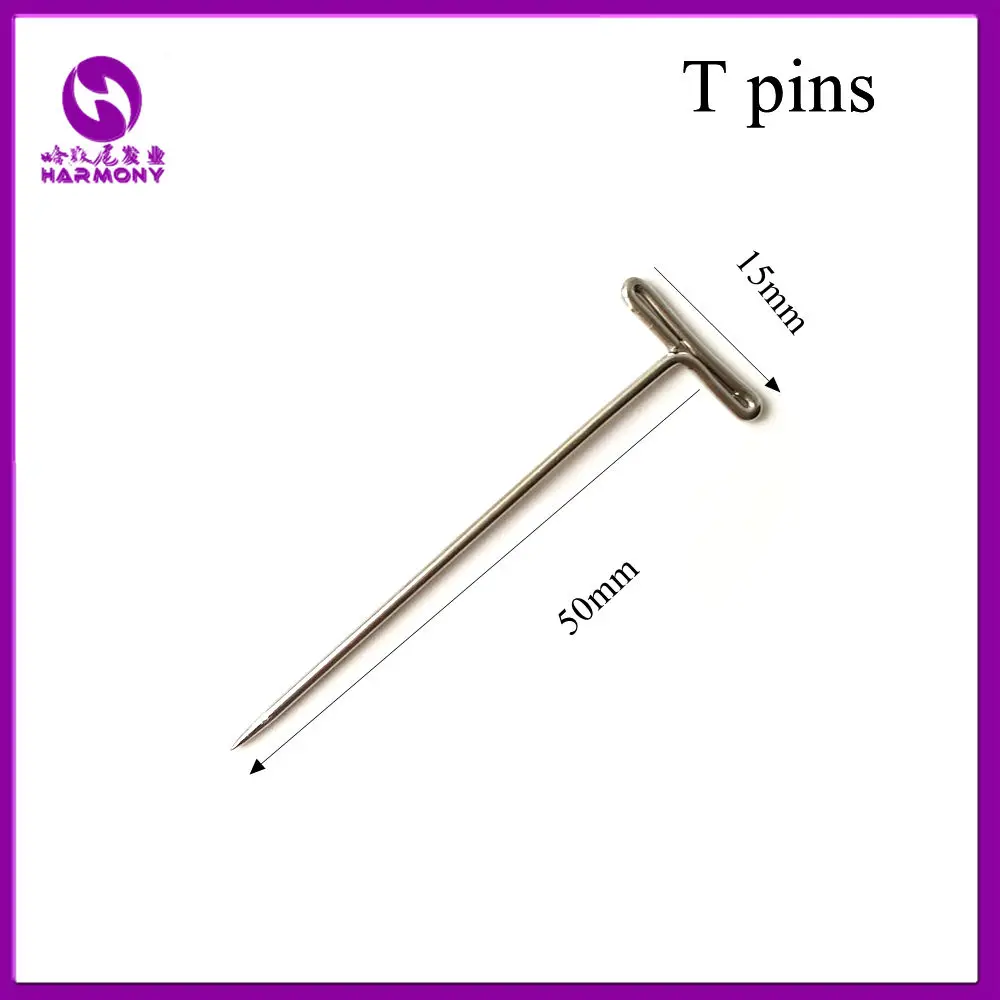 FREE SHIPPING 10pcs/lot T pins for wig on foam head style needle,hair weaving making fixed on