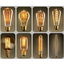 Винтаж Edison ЛАМПЫ E27 Ретро лампа 220 В/110 В 40 Вт ампулы Винтаж Эдисон лампы накаливания свет лампы накаливания