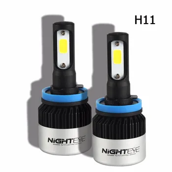 

Tancredy 2Pcs Car Led Light Bulbs 2*36W 2*4500LM 6500K Auto Head Light Fog Lamp Car LED Fog Lights H4 H7 H11 LED Headlight