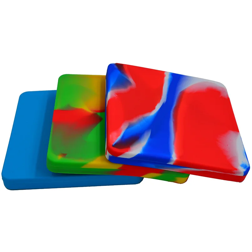 

1pc FDA Pizza Box Silicone Deep Dish oil concentrte container Bho Non stick Dab wax JAR containers for butane slick oil and hash