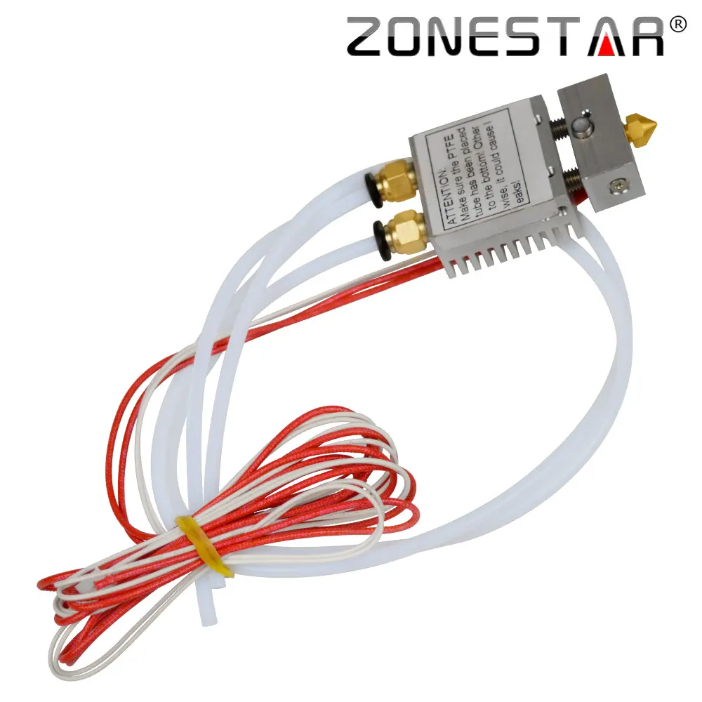 ZONESTAR смешанные Цвет Hotend, двойной экструдер, полностью закрытый корпус с двумя 2-в-1-из 12 в 40 Вт нагреватель 100 к NTC B3960 термистор 1,75 мм нити