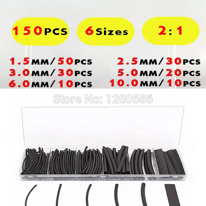Heat Shrink Tube Tubing Sleeving Wrap Wire Cable Kit (150 PCS)cable
