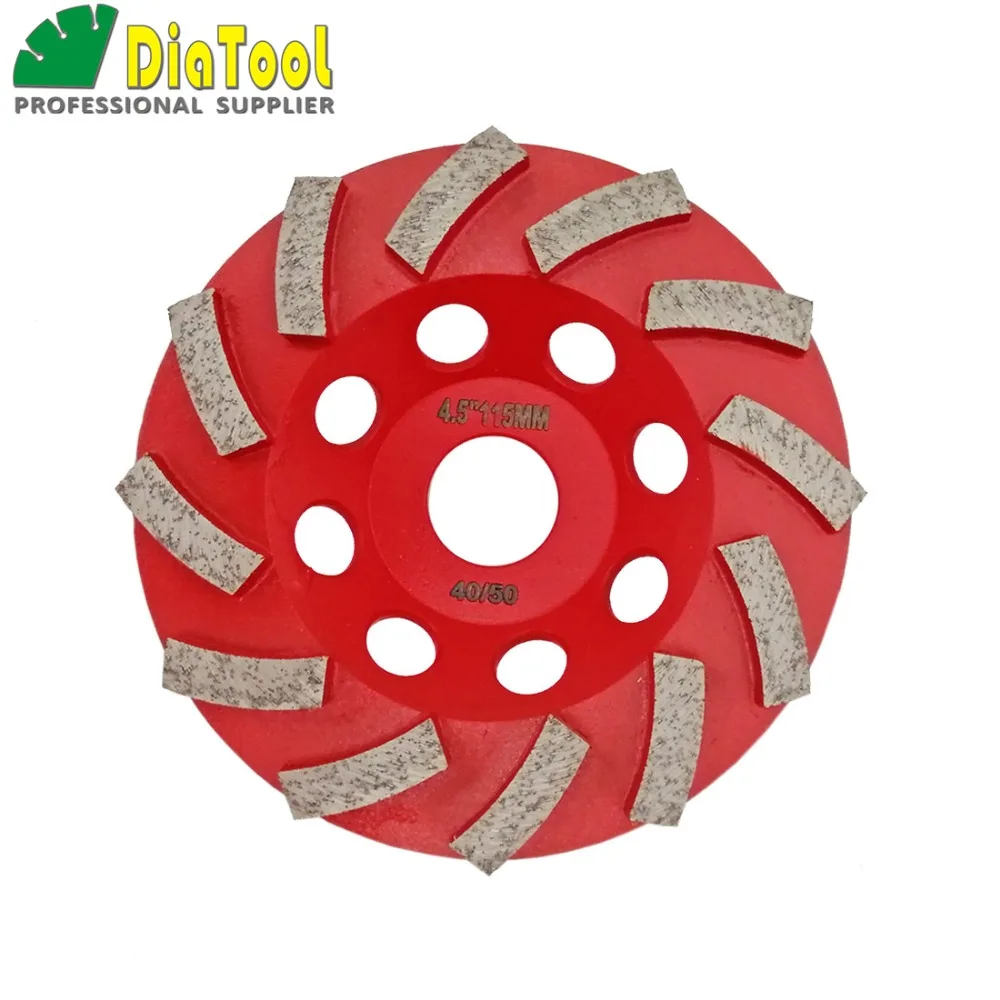 DIATOOL 4.5"/115MM Segmented Turbo Diamond Grinding Cup Wheel For
