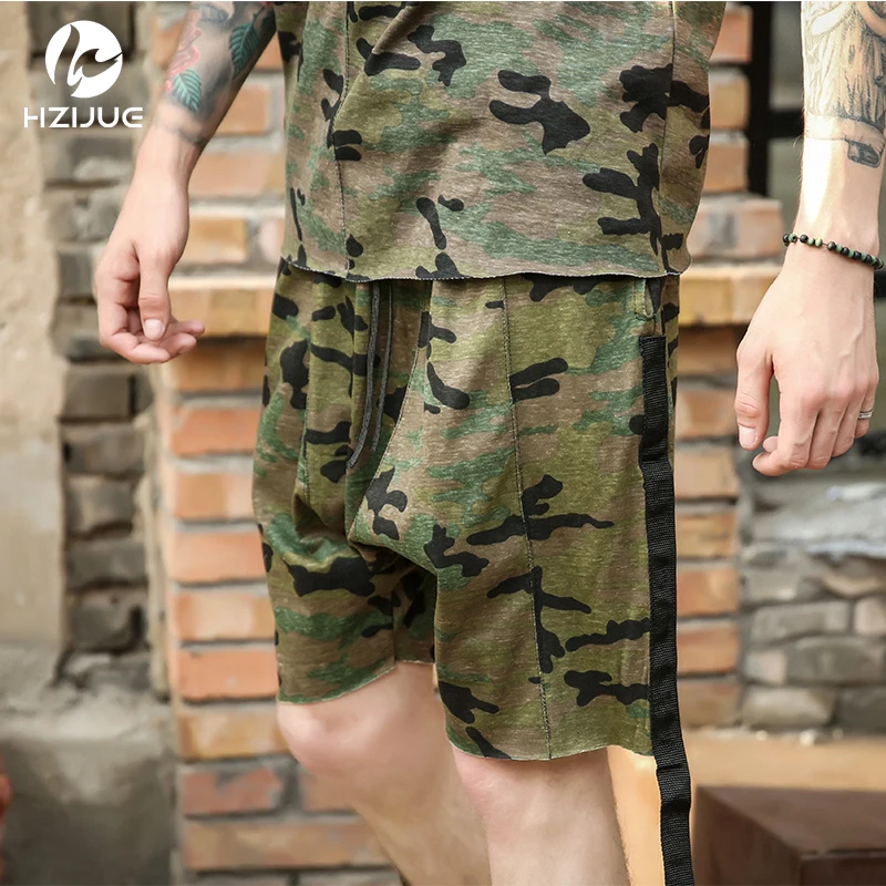 HZIJUE мужские шорты камуфляж хип хоп Джастин Бибер Стиль Короткие Летние повседневные военные шаровары