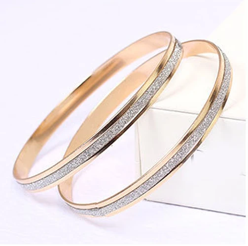 

Free Shipping Women Elegant Scrub Shimmering Golden /Slivery Cuff Bangle&Bracelets Charm Bracelets Gift High Quality