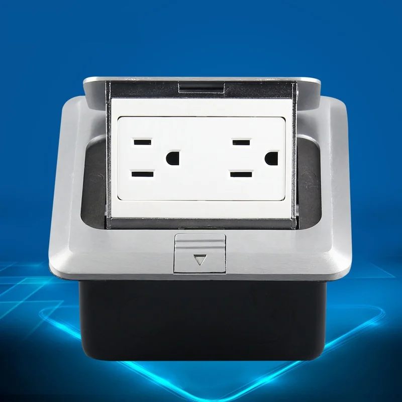 

US Standard 2 Position 120 Type Grounding Socket United States Floor Socket 15A 125V Household Improvement