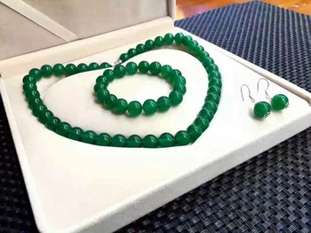 

Wonderful Fine jewelry Fashion Accessories hand made Green Agate Necklace Bracelet ring for ladies wedding