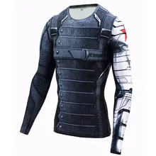 3D Зимний Солдат Мстители 3 Сжатия Рубашка Для мужчин летняя рубашка с длинными рукавами, для фитнеса, кросфита футболки мужской Костюмы облегающая одежда для верхней части тела
