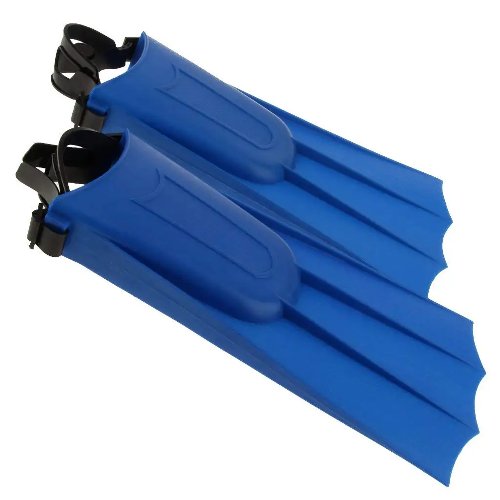 Kids Adults Adjustable Fins Swimming Diving Swimming Fins- Blue, M: 30-36