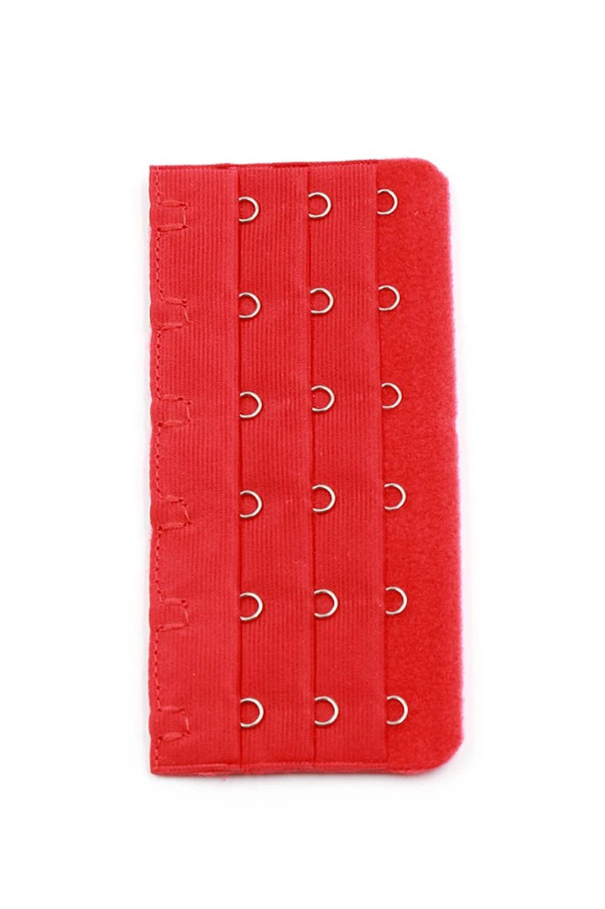 Red 3 x 6 Positions Hooks Tape Underwear Bra Extender 3 Pcsbra