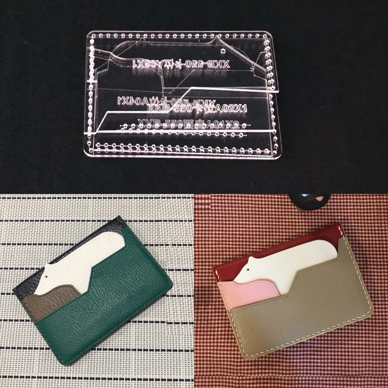 

Acrylic Stencil Laser Cut Template DIY Leather Handmade Craft Card Bag Sewing Pattern 100x70mm