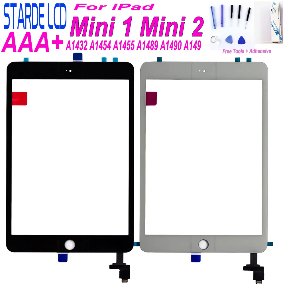 Starde para iPad Mini 1 Mini 2 A1432 A1454 A1455 A1489 A1490 A1491 Sensor  de digitalizador de pantalla táctil con botón clave mini1 mini2  parte|Tablets LCD y paneles| - AliExpress