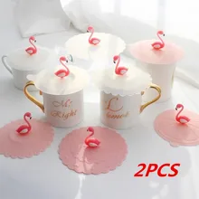 2 шт креативная Фламинго Анти-пыль чайная чашка с крышкой Герметичная, силиконовая крышка для кофе термостойкая крышка чашки(случайный цвет