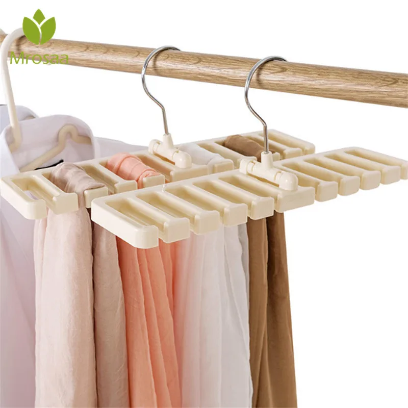 

Clothes Storage Holder Rack Sturdy Plastic Tie Belt Scarf Rack Organizer Closet Wardrobe Space Saver Belt Hanger with Metal Hook