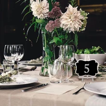 Небольшой мольберт для доски, 10 шт. в деревянной рамке прямоугольная доска для сообщений знаки место карты для свадьбы, вечеринки, номера стола, еда