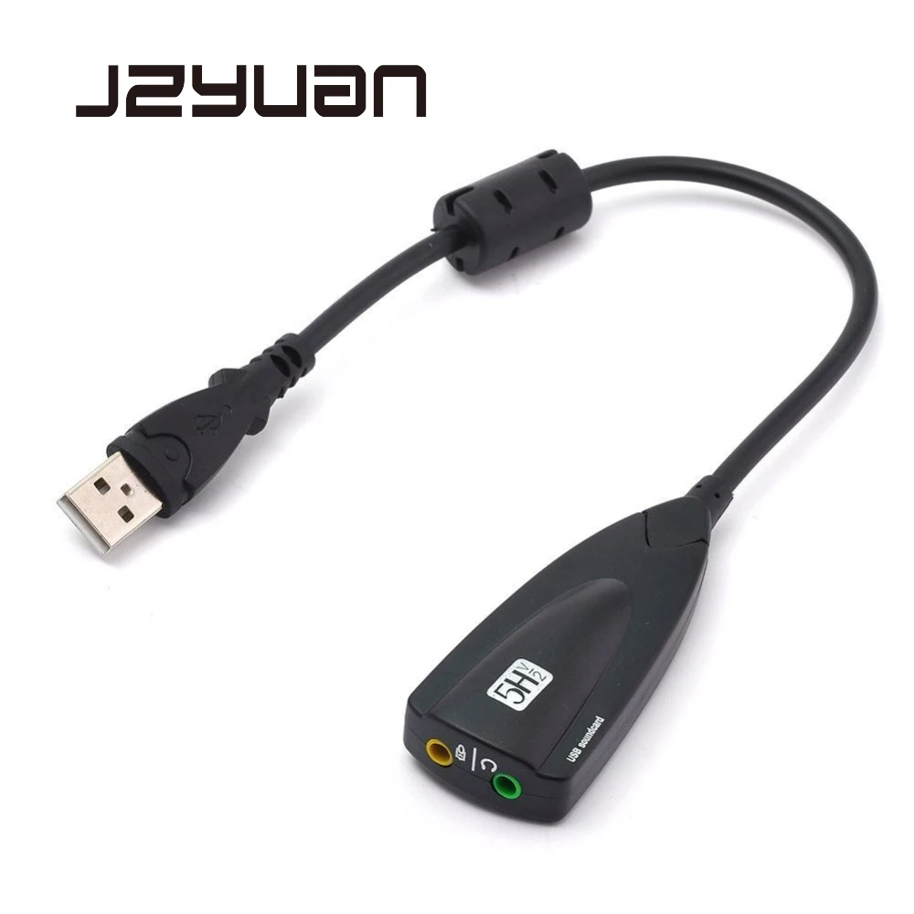 JZYuan 5HV2 Внешняя USB 2,0 Звуковая карта 7,1 канальный адаптер USB в 3D Виртуальная Аудио гарнитура микрофон 3,5 мм разъем для ноутбука ПК