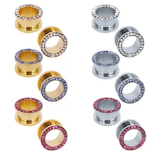 AOEDEJ 5-18 мм 3 цвета хрустальные пробки и тоннели 16 мм Ушные Тоннели растянутый Пирсинг ушной разъем-Растяжитель Oreille