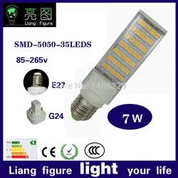 7 Вт LED Крытый lamparas Светодиодная лампа AC85-265 SMD 5050 35 LED белый/теплый белый для гостиной bomillas лампа свет